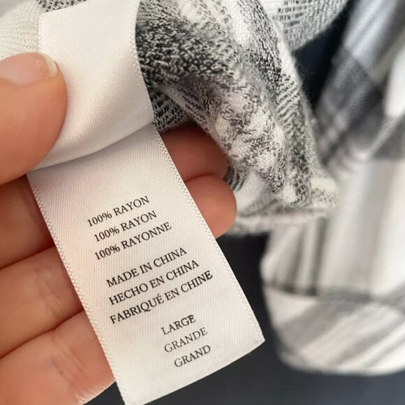 Rails‎ Hunter Plaid Button Down Shirt in Ash Cider Black and White Size L - Picture 5 of 6